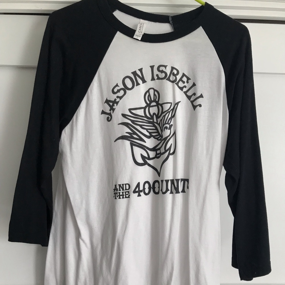 Jason Isbell and the 400 Unit baseball style t-shirt. Size Large